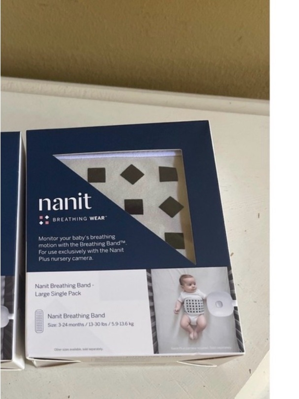 Nanit Breathing Band - White with Black Dot Pattern